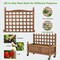 Natural Fir Wood Planter with Climbing Trellis and Wheels 25 Inch Mobile Garden Bed